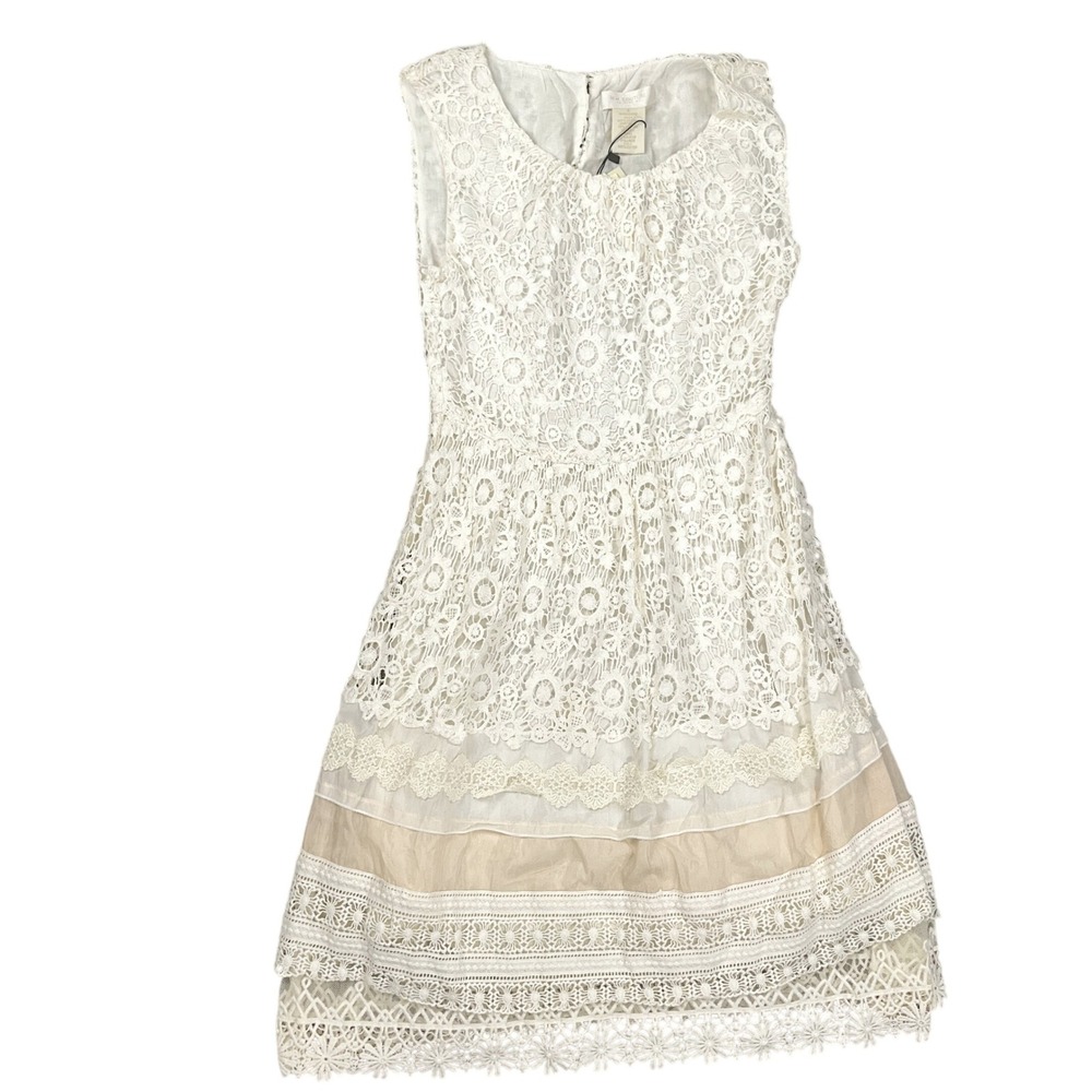 MM Couture Dressโ Women Small White Floral Lace Sleeveless Beach Boho Summer NWT
